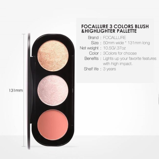 Blush & Highlighter Palette 3 Focallure Pakistan Official site