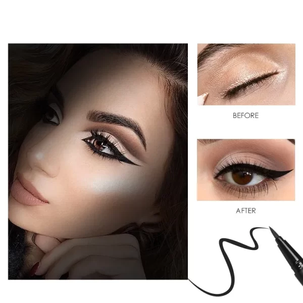Liquid Eyeliner Before & After